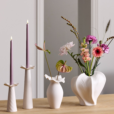 Nordis Petal Bloom vase hvid porcelæn H 25,8 cm