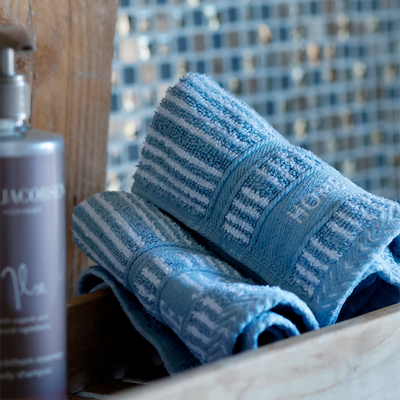 Home By Ilse Jacobsen vaskeklude 4 stk. pudderblå striber 30x30 cm