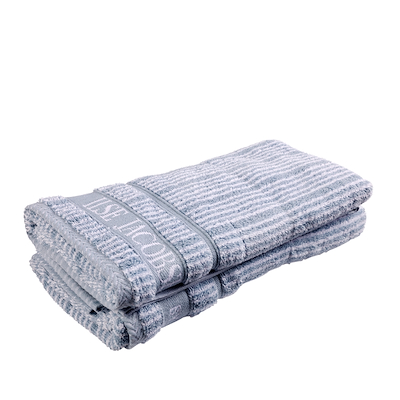 Home By Ilse Jacobsen håndklæde 2 stk. pudderblå stribet 50x100 cm
