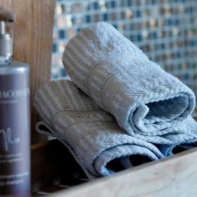 Home By Ilse Jacobsen vaskeklude 4 stk. sand beige striber 30x30 cm