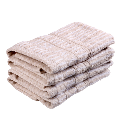 Home By Ilse Jacobsen vaskeklude 4 stk. sand beige striber 30x30 cm