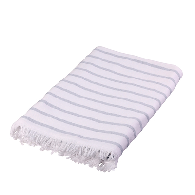 Home By Ilse Jacobsen hammam håndklæde pudder blå striber 80x180 cm
