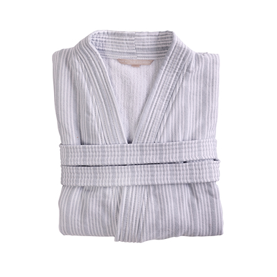 Home by Ilse Jacobsen badekåbe pudderblå stribet S/M