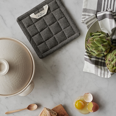 By Mogensen tekstilsæt viskestykker og grydelapper grå