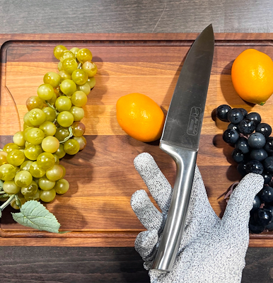 HouseByUs skæreresistent handske S/M grå 1 stk.