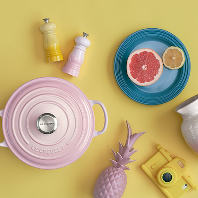 Le Creuset mini salt & peber kværnsæt shell pink 11 cm