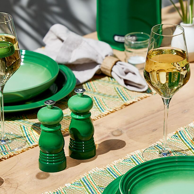 Le Creuset mini salt & peber kværnsæt bamboo green 11 cm