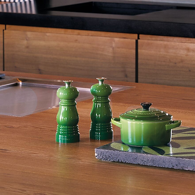 Le Creuset mini salt & peber kværnsæt bamboo green 11 cm