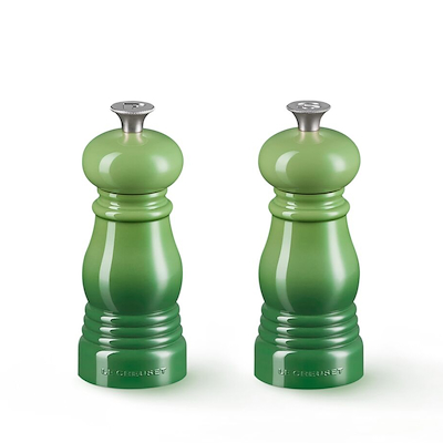 Le Creuset mini salt & peber kværnsæt bamboo green 11 cm