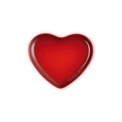 Le Creuset Signature stentøj hjerteformet tallerken 23cm Cerise