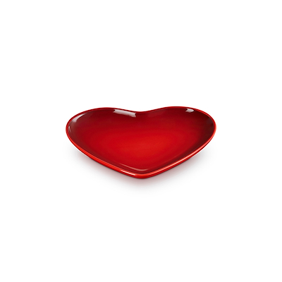 Le Creuset Signature stentøj hjerteformet tallerken 23cm Cerise