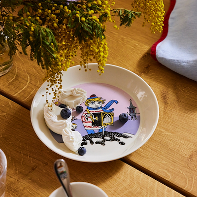 Moomin Arabia tallerken Tooticky hvid 19 cm
