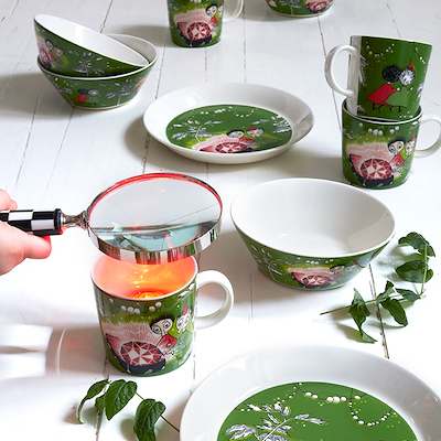 Moomin Arabia Mumi krus Tofslen & Vifslen grøn 30cl