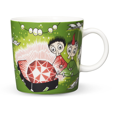 Moomin Arabia Mumi krus Tofslen & Vifslen grøn 30cl