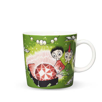 Moomin Arabia Mumi krus Tofslen & Vifslen grøn 30cl