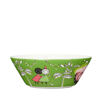 Moomin Arabia Tofslen & Vifslen skål grøn 15 cm