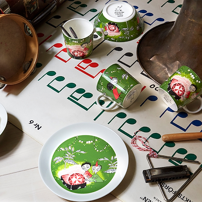 Moomin Arabia tallerken Tofslen & Vifslen grøn 19 cm