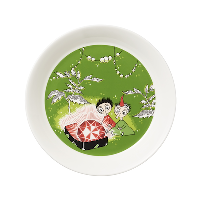 Moomin Arabia tallerken Tofslen & Vifslen grøn 19 cm