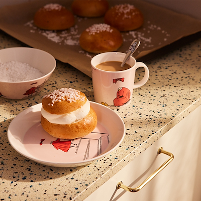 Moomin Arabia tallerken Ninni rosa 19 cm