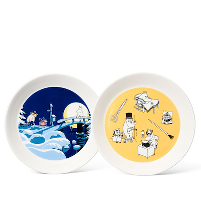 Moomin Arabia tallerkensæt kontor & vinternat 2 stk.