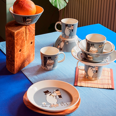 Moomin Arabia Mumifar tallerken grå 19 cm