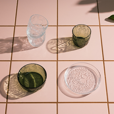 Moomin Iittala glasskål pine green 35 cl