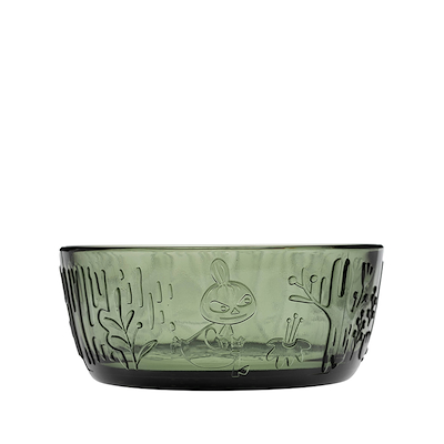 Moomin Iittala glasskål pine green 35 cl
