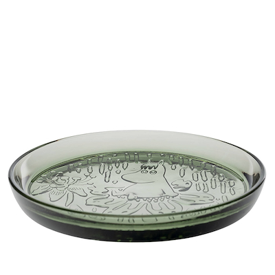 Moomin Iittala glastallerken pine green 17 cm