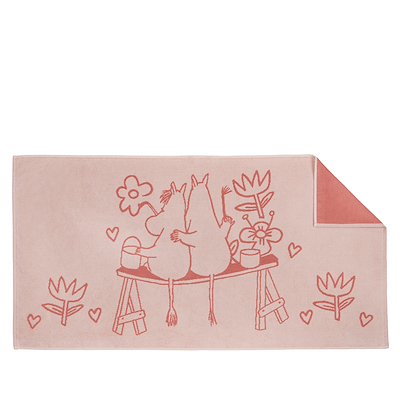 Moomin Arabia håndklæde Familietid rosa 70x140 cm