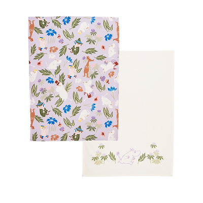 Moomin Arabia viskestykker lilla 50x70 cm 2 stk