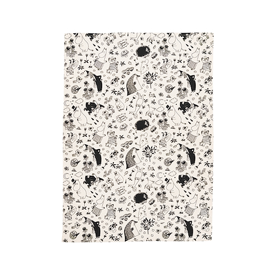 Moomin Arabia viskestykke sort/hvid 50x70 cm