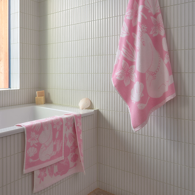 Moomin Arabia håndklæde 50x70 cm lyserød