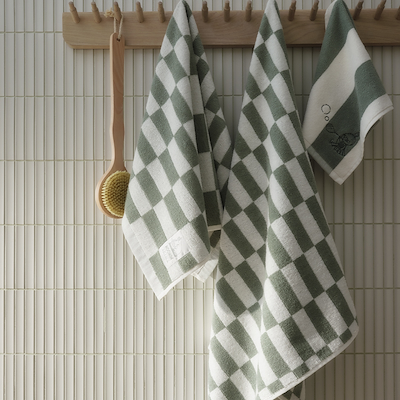 Moomin Arabia håndklæde tern 70x140 cm grøn