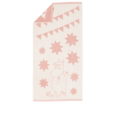 Moomin Arabia håndklæde stjerner pink 70x140 cm