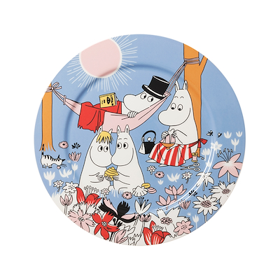 Moomin Arabia Familietid serveringsfad lyseblå Ø30 cm