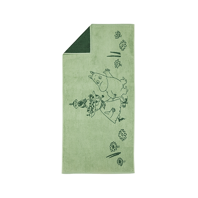 Moomin Arabia Venner for evigt håndklæde grøn 70x140 cm