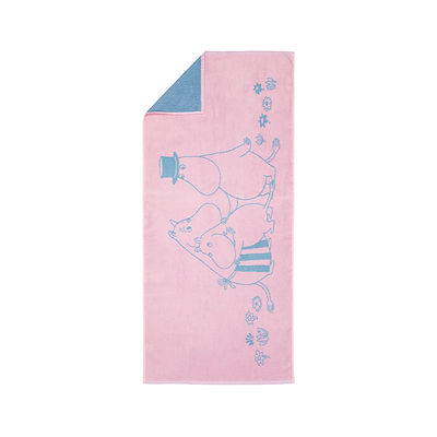 Moomin Arabia Familietid håndklæde lyserød 70x140 cm