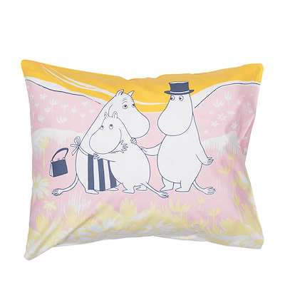 Moomin Arabia Familietid pudebetræk lyserød 50x60 cm