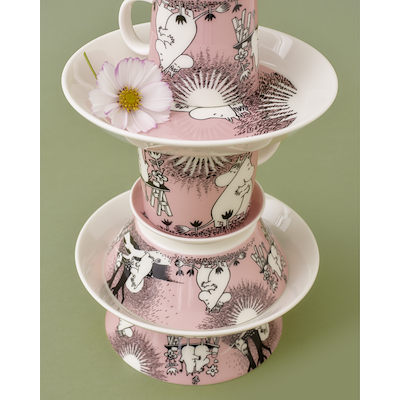 Moomin Arabia Kærlighed 30 års jubilæums tallerken lyserød Ø19 cm