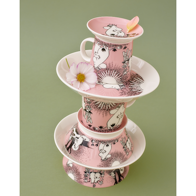 Moomin Arabia Kærlighed 30 års jubilæums tallerken lyserød Ø19 cm