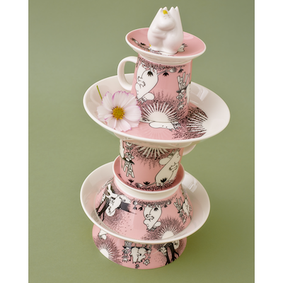 Moomin Arabia Kærlighed 30 års jubilæums tallerken lyserød Ø19 cm