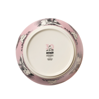 Moomin Arabia Kærlighed 30 års jubilæums fad lyserød Ø23 cm