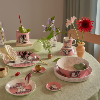 Moomin Arabia Kærlighed 30 års jubilæums mini-krus gaveæske lyserød