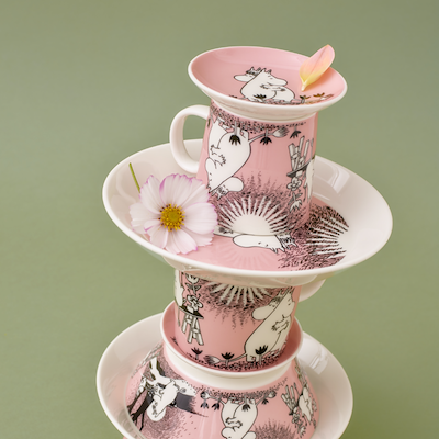 Moomin Arabia Kærlighed 30 års jubilæums mini-krus gaveæske lyserød