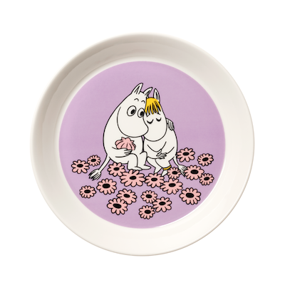 Moomin Arabia Kærester tallerken lyselilla Ø19 cm