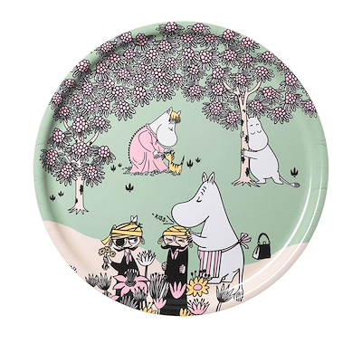 Moomin Arabia Omsorg serveringsbakke lysegrøn Ø 35 cm