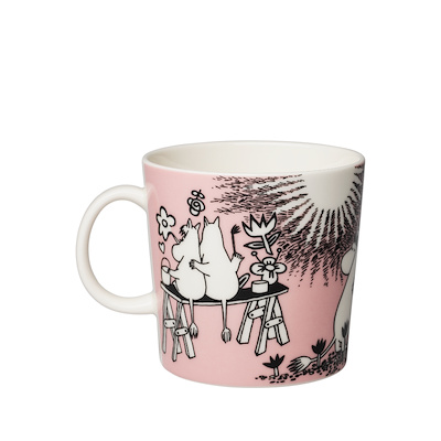 Moomin Arabia Kærlighed 30 års jubilæums krus lyserød 40 cl