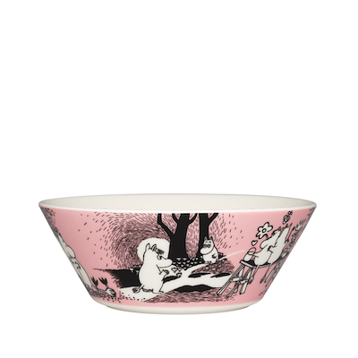 Moomin Arabia Kærlighed 30 års jubilæums skål lyserød Ø 15 cm