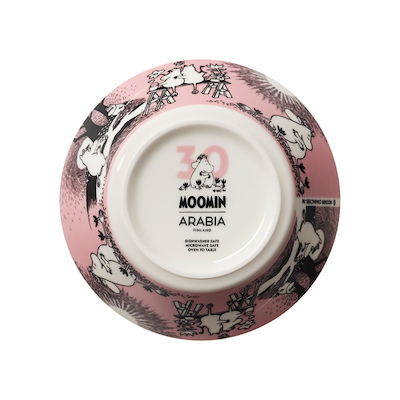 Moomin Arabia Kærlighed 30 års jubilæums skål lyserød Ø 15 cm