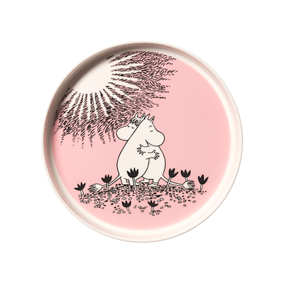 Moomin Arabia Kærlighed 30 års jubilæums fad lyserød Ø 28 cm